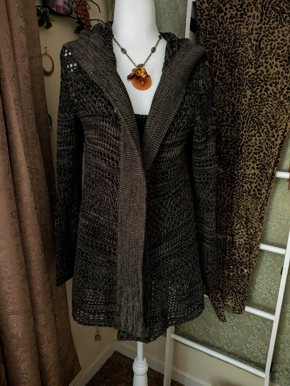 Vintage Roxy Y2K Grunge Cardigan W Hood